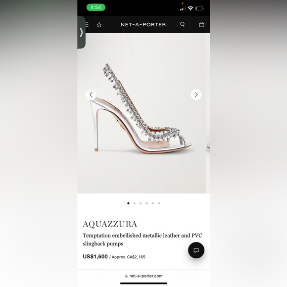 Aquazzura Crystal Temptation embellished metallic leather PVC slingback Heels - Picture 13 of 13